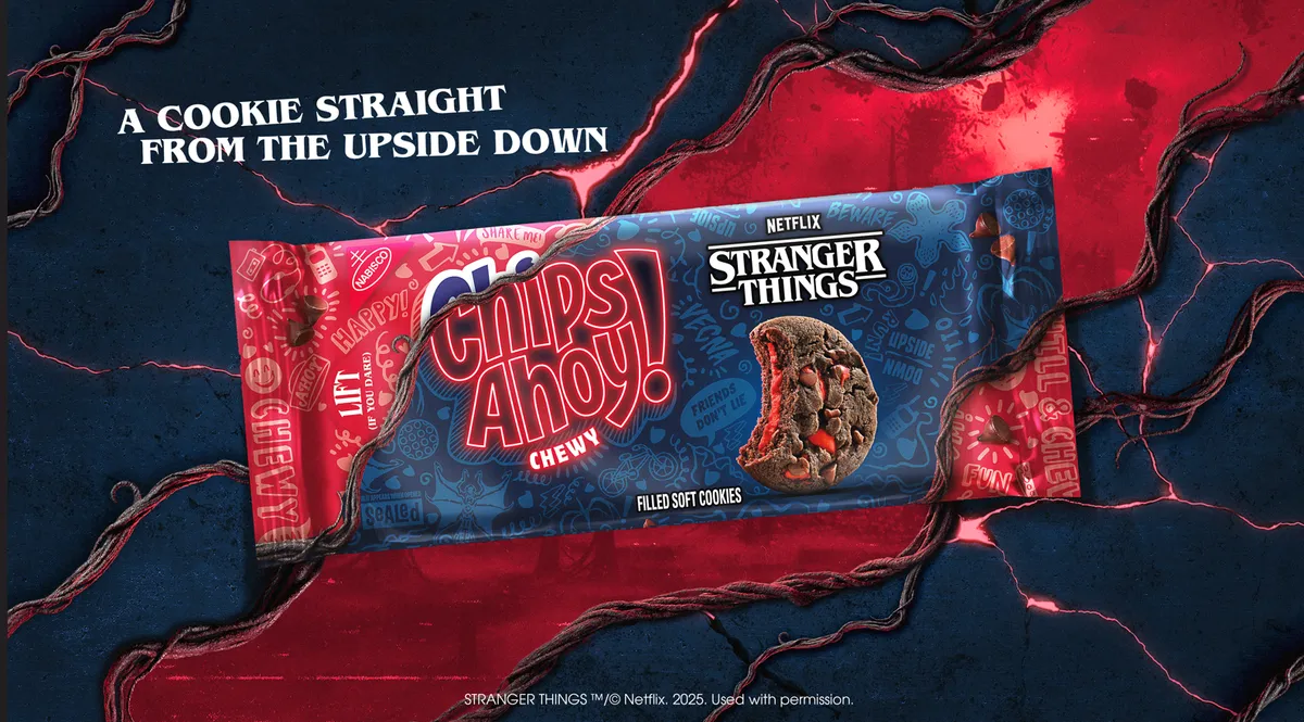 “Stranger Things x CHIPS AHOY! Debuts Upside-Down Straw-filled Cookies”