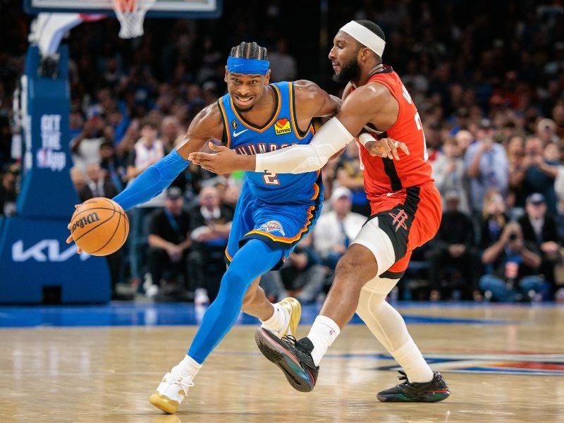 Thunder survive Rockets 125-124 in double OT as NBA champs kick off title defense